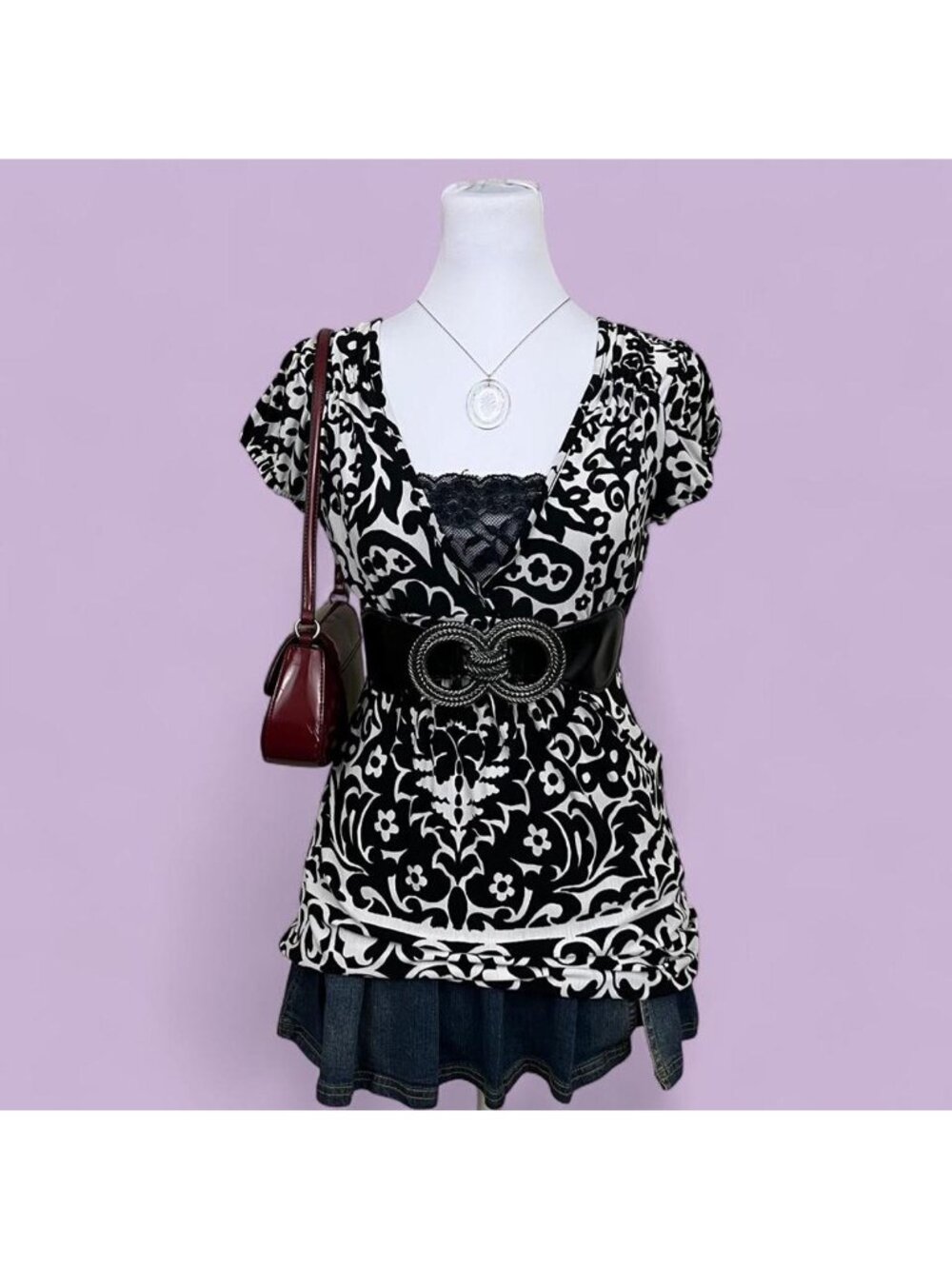 y2k black white mcbling emo alt going out top
